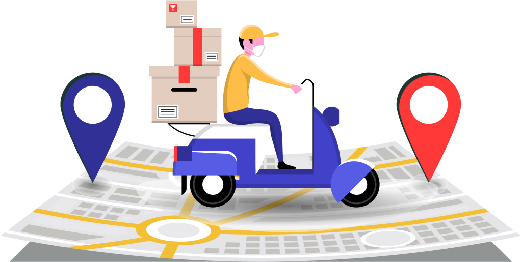Delivery Scooter on Map